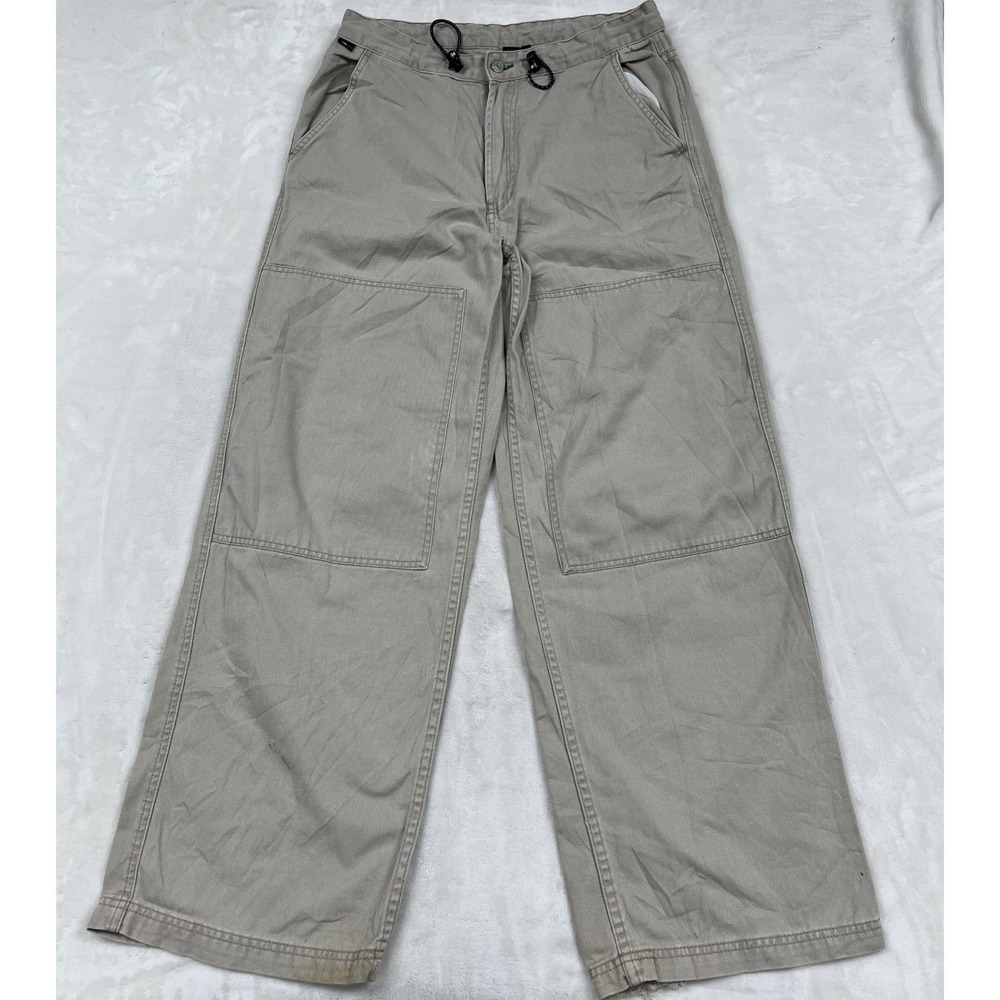 Tommy Jeans Carpenter Pants Mens M Tan Khaki Double Knee Wide Leg Baggy Vintage